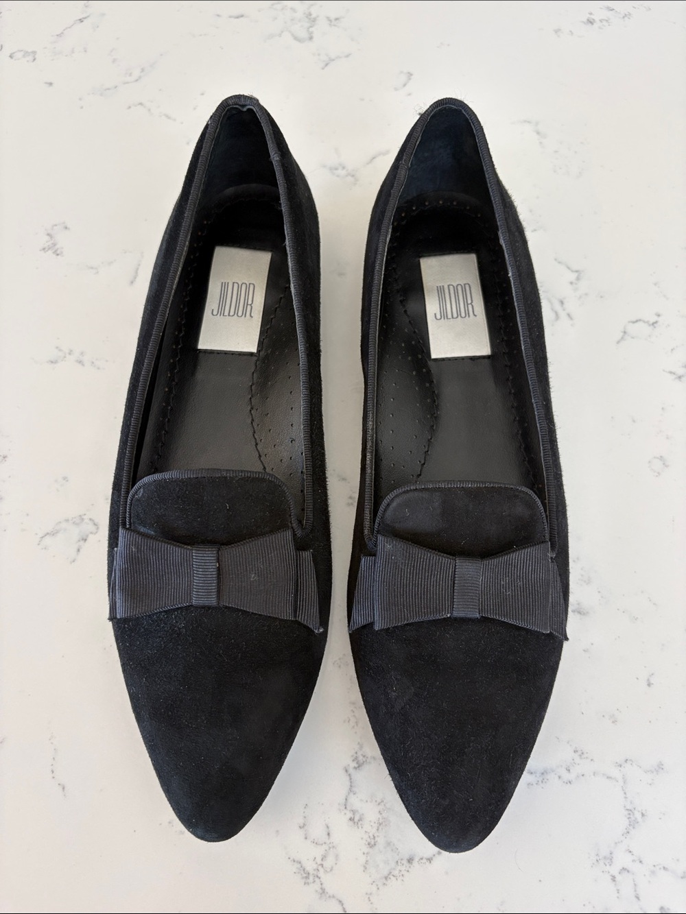 Jildor black suede bow flats Women’s size 8N